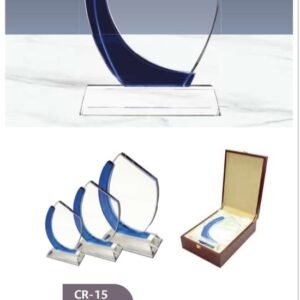 CR-15 Crystal Award with Blue Arch