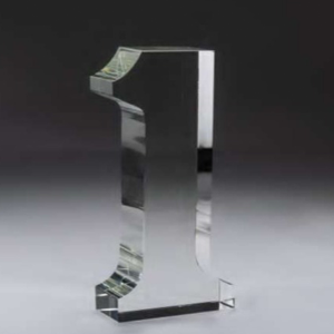TR-09 Number One Clear Crystal Trophy
